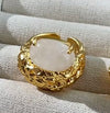 Elegance Gold Agate Ring