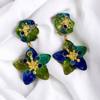 Blue and Green Sea Star Earrings