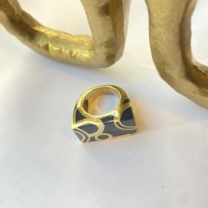 Black And Gold Ring