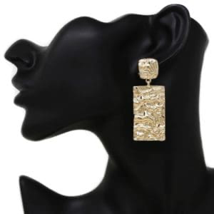 Gold Rectangle Earrings