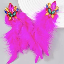  Pink Feather Angel Earrings