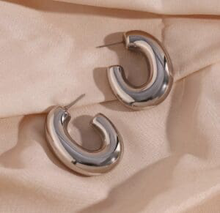  White Gold Half Hoop Earrings