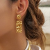 Gold Rectangle Earrings