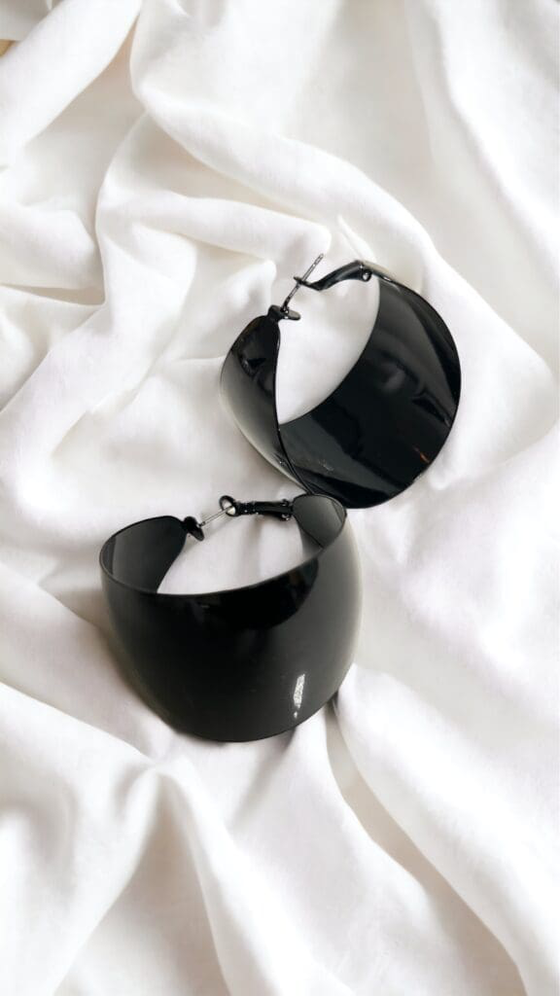 Black Chunky Hoops