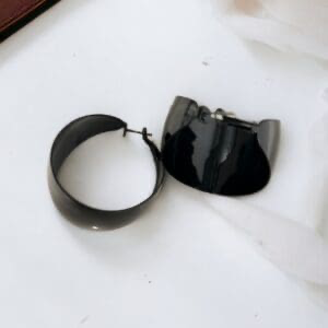 Black Chunky Hoops