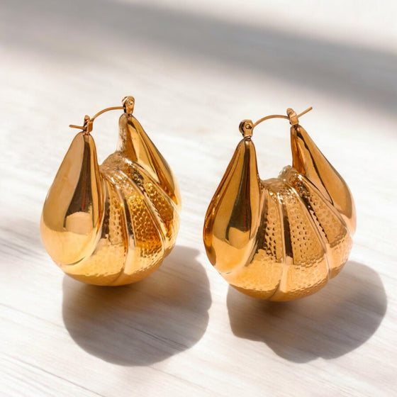 Radiant Ripple Hoops