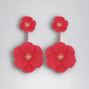 Red Flower Drop Earrings