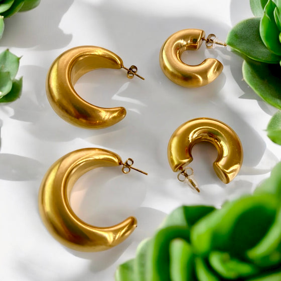 Lunar Glow Hoop Earrings