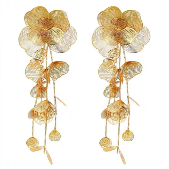 Golden Flower Girl Earrings