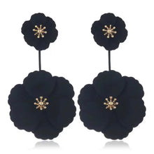  Black Flower Drop Earrings