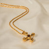 Brown Golden Cross Necklace