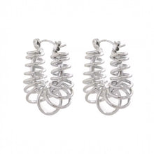  Silver Orbit Hoop Earrings