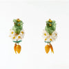 Golden Gold Blossom Drop Earrings