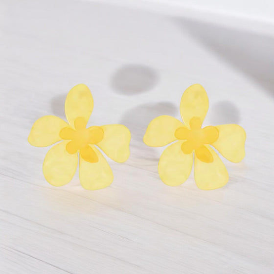 Yellow Flower Girl Earrings