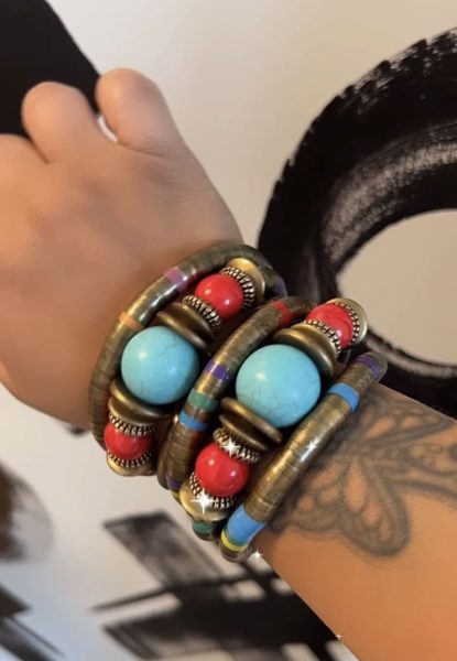 African Tie Blue Bracelets