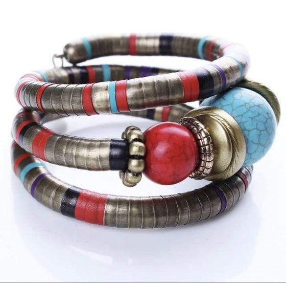 African Tie Blue Bracelets