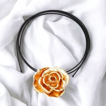  Black And Gold Flower Choker