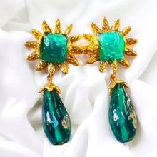  Green Sunflower Earrings