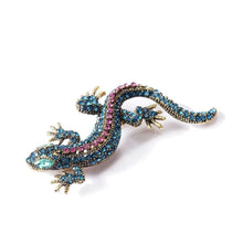  Multicolored Blue Lizard Brooch