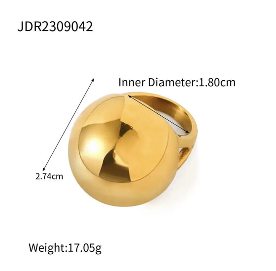 Big Ball Gold Ring