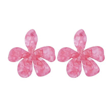  Large Pink Flower Girl Earrings