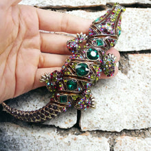  Large Colorful Alligator Brooch