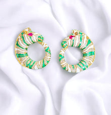  Green Sea Horse Earrings