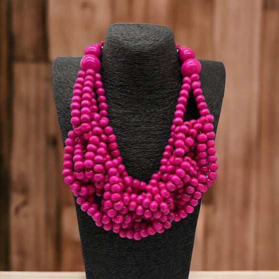 Pink Bead Me Necklace